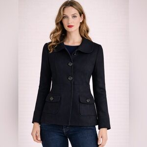 TULLE Wool Blend Peacoat – Black | Size L (Fits Like M) | Like New